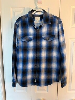 American Eagle Outfitters Blue Black White Plaid Shirt Jacket